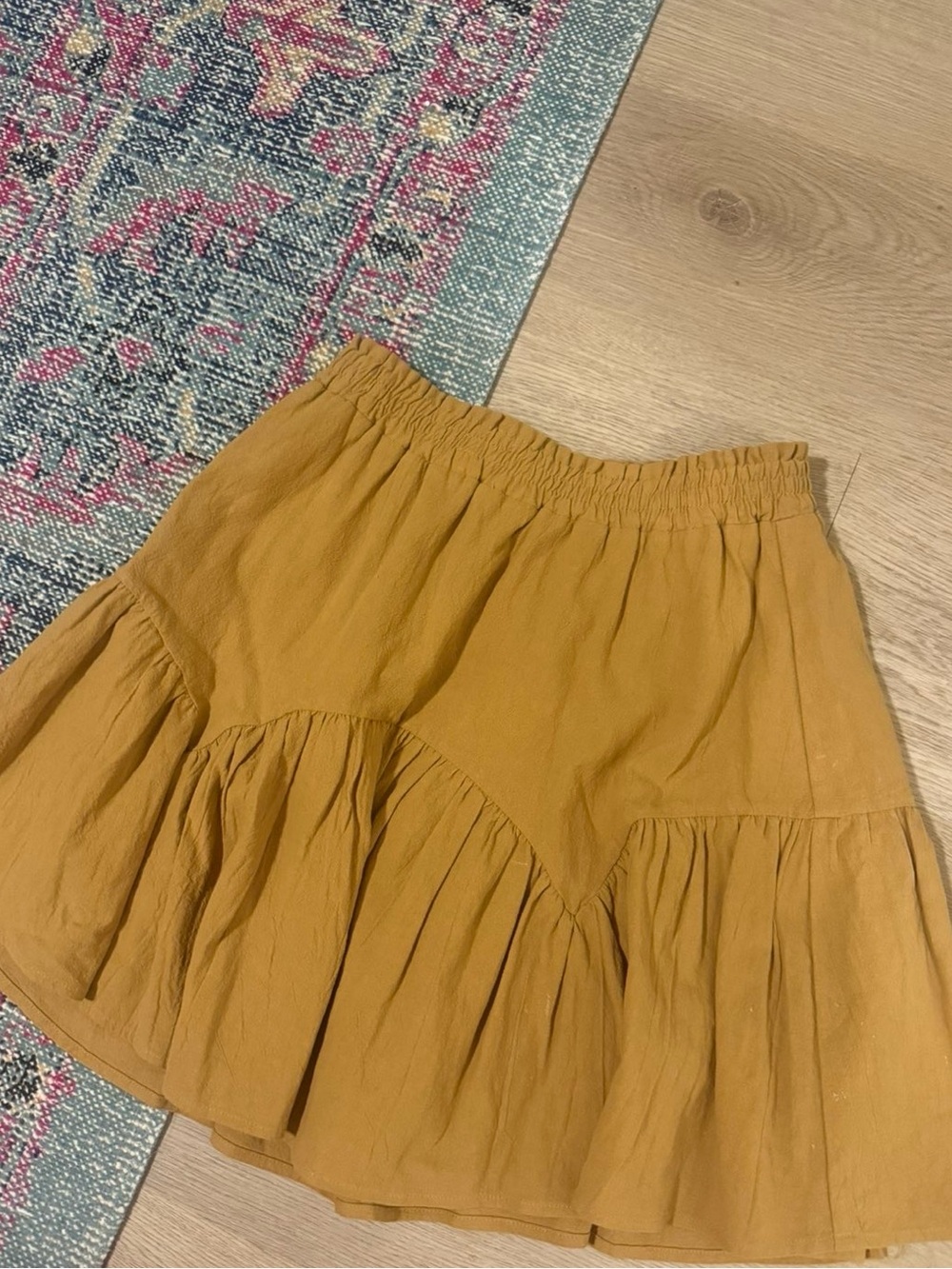 Wishlist Mustard Tiered Ruffle Skirt